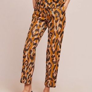Anthropologie leopard trousers